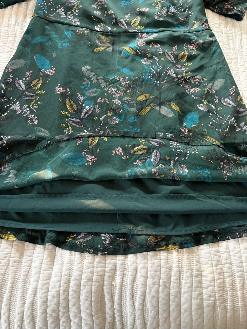 Banana Republic Emerald Green Floral Fit-and-Flare Dress